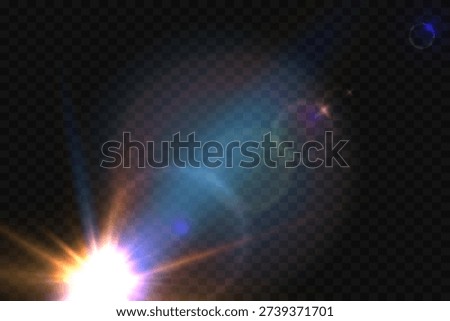Colorful Lens Flare Light Effect on Dark Background