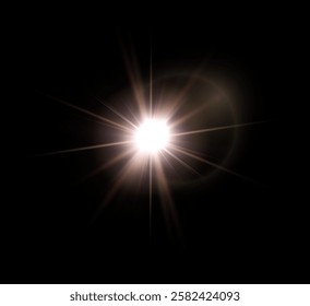 Colorful lens flares. Star, explosion and electric energy design. Vector illustration.
