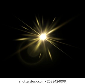 Colorful lens flares. Star, explosion and electric energy design. Vector illustration.