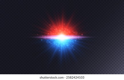 Colorful lens flares. Star, explosion and electric energy design. Vector illustration.