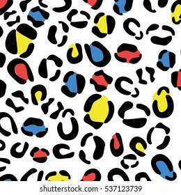 colorful leopard animal print pattern image vector illustration design 