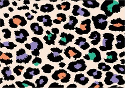 Colorful Leopard Animal Print Vector Design  And Background
