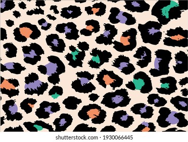 Colorful leopard animal print vector design  and background
