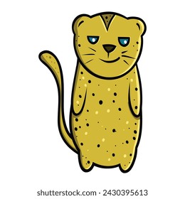 Dibujo de vector de dibujos animados de leopardo colorido