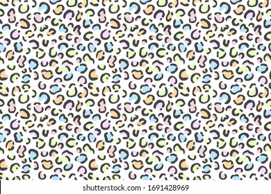 Colorido estilo jaguar leopardo sin fisuras. Fondo de textura vectorial. 
 piel de gato salvaje para los niños