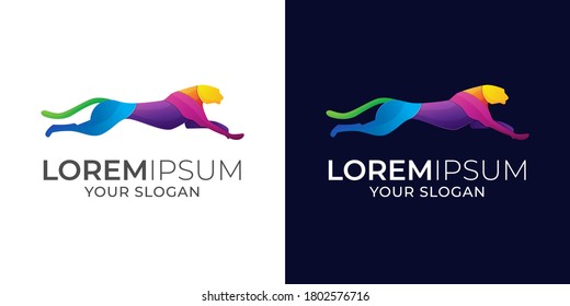 Colorful Leopard Logo Design Vector