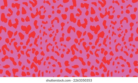 Colorful Leopard Pattern design, red leopard pattern vector design on pink background.