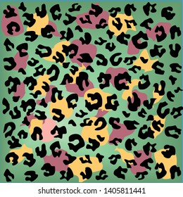 Colorful leopard pattern. Leopard pattern design, vector illustration background. Animal design.  