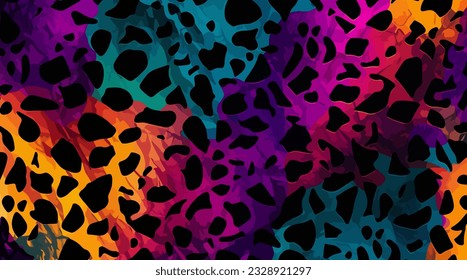 colorful leopard pattern texture, colorful Camouflage leopard vector, leopard fur texture or abstract pattern are designed for use in textile, wallpaper,fabric,clothing,Batik, background, Embroidery