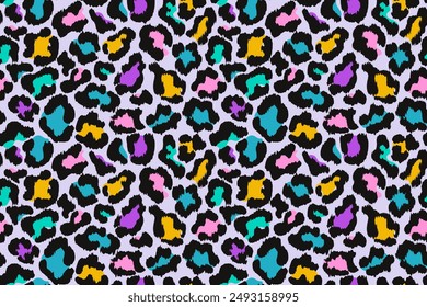 Colorful leopard print seamless pattern. Animal print for fabric, textile, fashion, wallpapper