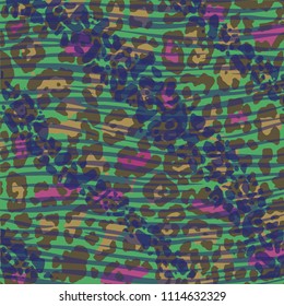 Colorful leopard seamless pattern. Abstract animal skin leopard design. Jaguar, leopard, cheetah, panther fur. Stationary, phone case ,mug design, wild, paper, towel, decorative, wallpaper, fabric