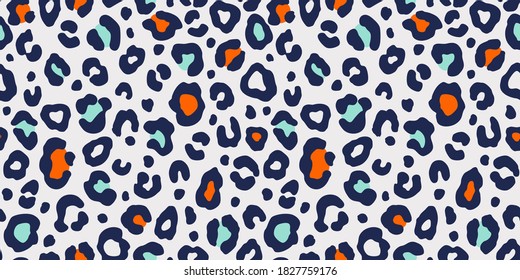 Colorful leopard seamless pattern. Fashion stylish vector texture.