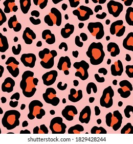 Colorful leopard seamless pattern. Fashion stylish vector texture.