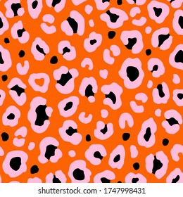 Colorful leopard seamless pattern. Modern abstract vector background.