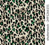 colorful Leopard Skin Texture Pattern Vector. Seamless Animal Skin Pattern. Leopard Camouflage animal. Leopard pattern textile design watercolor animal safari design art.