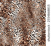 colorful Leopard Skin Texture Pattern Vector. Seamless Animal Skin Pattern. Leopard Camouflage animal. Leopard pattern textile design watercolor animal safari design art.