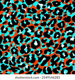 colorful Leopard Skin Texture Pattern Vector. Seamless Animal Skin Pattern. Leopard Camouflage animal. Leopard pattern textile design watercolor animal safari design art.