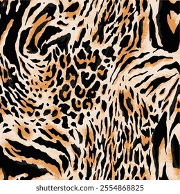 colorful Leopard Skin Texture Pattern Vector. Seamless Animal Skin Pattern. Leopard Camouflage animal. Leopard pattern textile design watercolor animal safari design art.