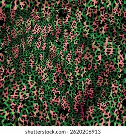 colorful Leopard Skin Texture Pattern Vector. Seamless Animal Skin Pattern. Leopard Camouflage animal. Leopard pattern textile design watercolor animal safari design art.
