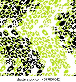 Colorful leopard vector trend pattern seamless.