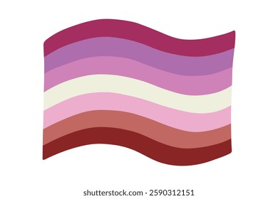 Colorful Lesbian pride flag Happy pride day LGBTQ community Pride Month Vector hand drawn doodle for posters, stickers, logo, cards