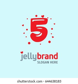 Colorful letter 5 logo design template. Stylish vector icon