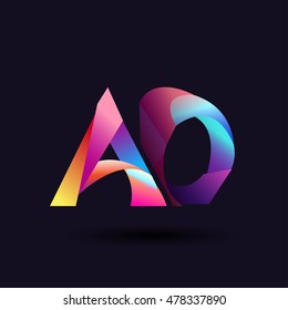 colorful Letter AD vector initial logo symbol.
