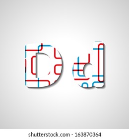 Colorful letter alphabet, abstract  illustration