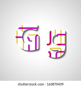 Colorful letter alphabet, abstract  illustration