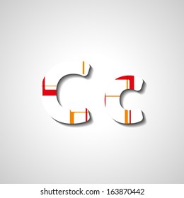 Colorful letter alphabet, abstract  illustration