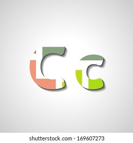 Colorful letter alphabet, abstract  illustration