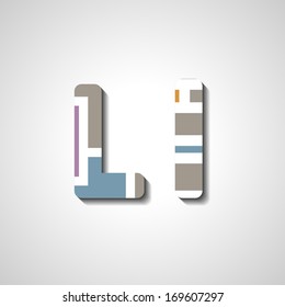 Colorful letter alphabet, abstract  illustration