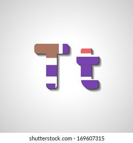 Colorful letter alphabet, abstract  illustration