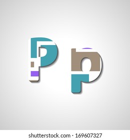 Colorful letter alphabet, abstract  illustration