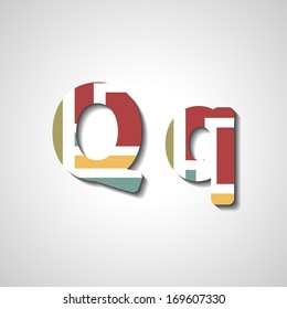 Colorful letter alphabet, abstract  illustration