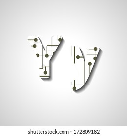 Colorful letter alphabet, abstract  illustration