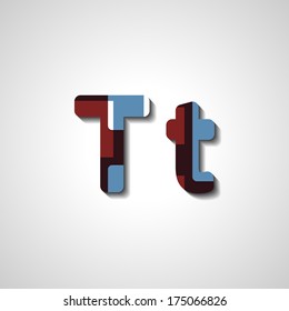 Colorful letter alphabet, abstract  illustration