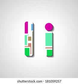 Colorful letter alphabet, abstract  illustration