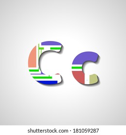 Colorful letter alphabet, abstract  illustration