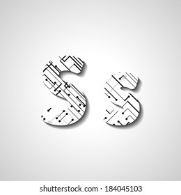 Colorful letter alphabet, abstract  illustration