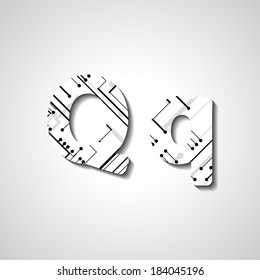 Colorful letter alphabet, abstract  illustration