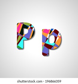Colorful letter alphabet, abstract  illustration