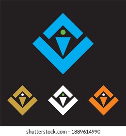 Colorful Letter AV logo icon design template elements - vector sign for your business card  and brand templates on black background.