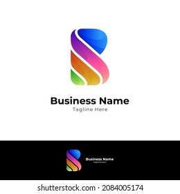 Farbige Buchstabe-B-Vorlage für kreatives Logo mit Farbverlauf-Stil