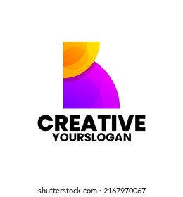 colorful letter B gradient logo design