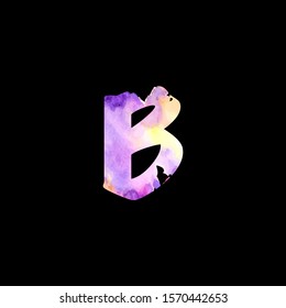 Colorful Letter B logo icon. Design concept abstract watercolor splash  with letter logo icon for initial, business identity, banner text and more brand design.