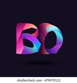 colorful Letter BD vector initial logo symbol.