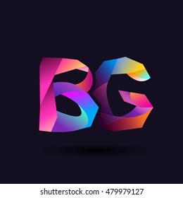 colorful Letter BG vector initial logo symbol.