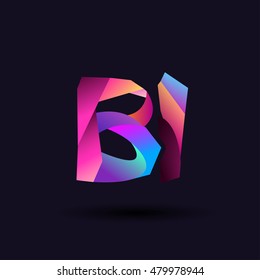 colorful Letter BI vector initial logo symbol.