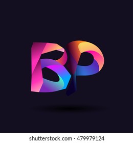 colorful Letter BP vector initial logo symbol.